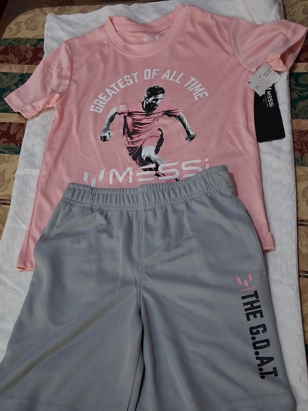 Messi Kids Matching Set in Pink and Gray
